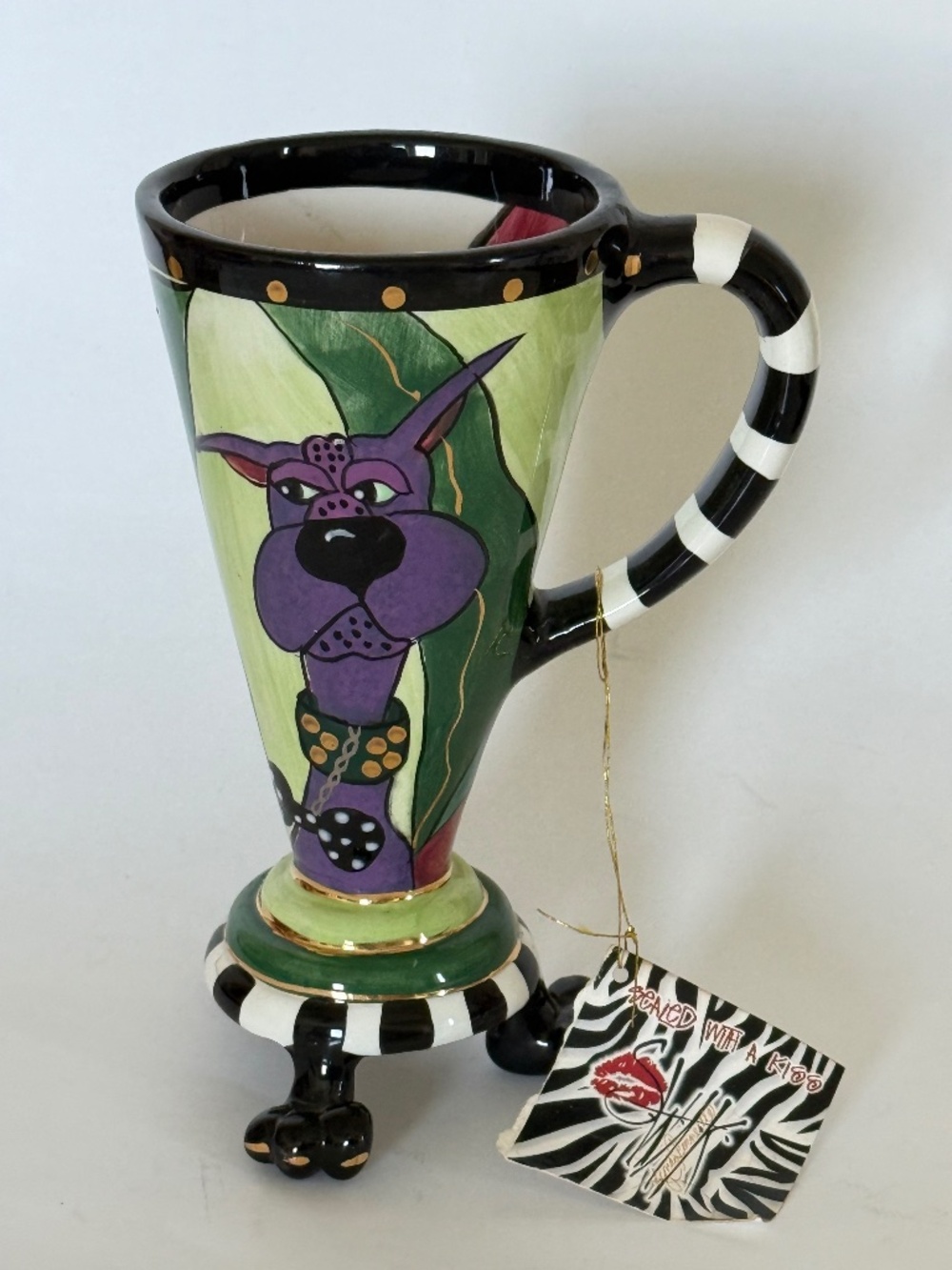 SWAK LYNDA CORNEILLE Ceramic Hand-Painted "Tessa Taper Mug" Collectible